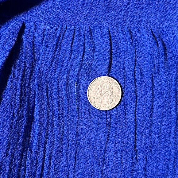 Soft Surroundings Tiered Blue Two Pocket A-Line Cotton Skirt Size PXS - Picture 7 of 10